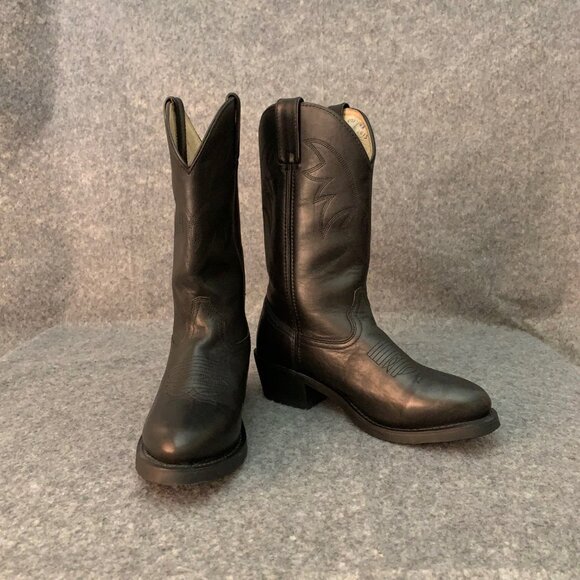 Durango Men's 11” Black Leather Oil Resistant Round Toe Western Boots - Picture 2 of 10